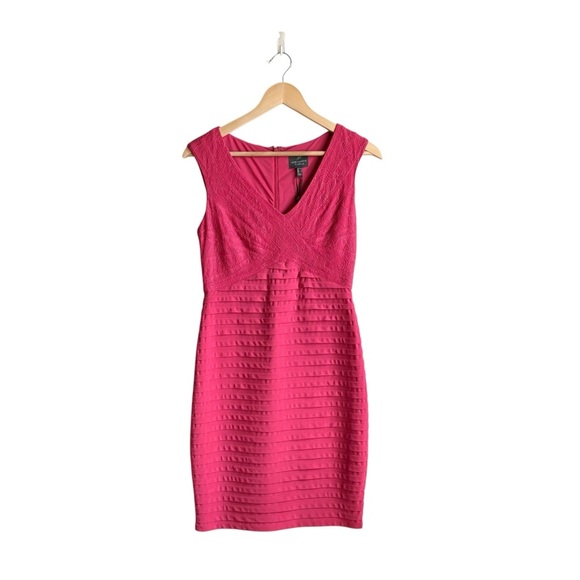 NWT Adrianna Papell Sleeveless Sheath Dress Size 2 Hot Pink - Picture 4 of 13